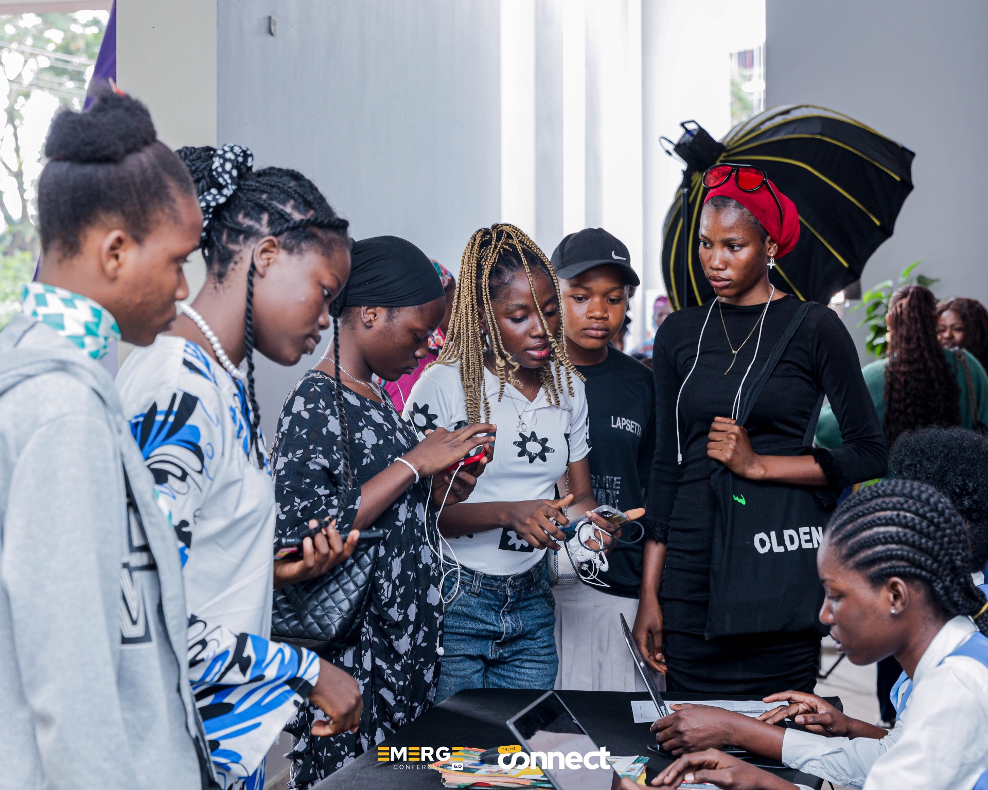 Young attendees networking at the conference